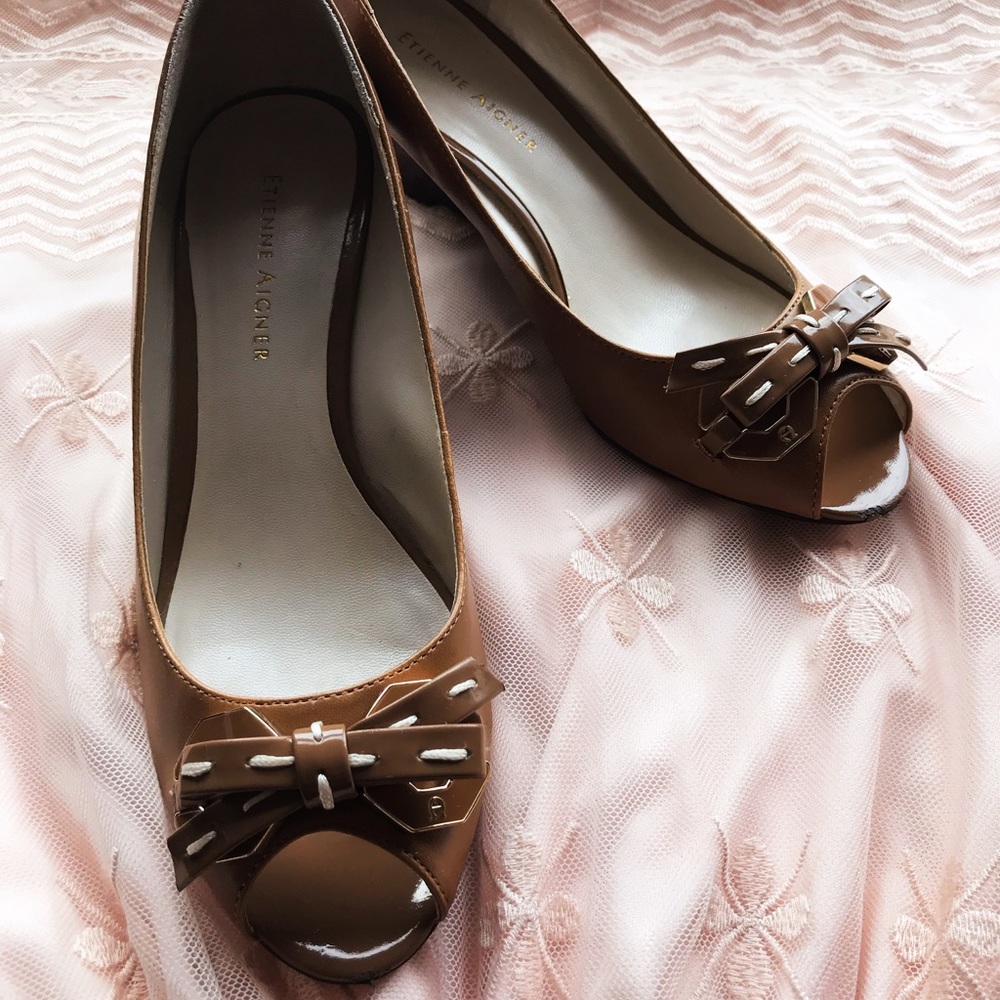 Etienne Aigner open toe wedges, Size 7